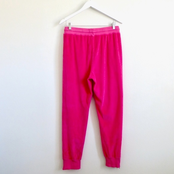 SUNDRY Zip Ankle Velour Jogger Sweatpants Hot Pink Size 3 Large - Picture 10 of 15